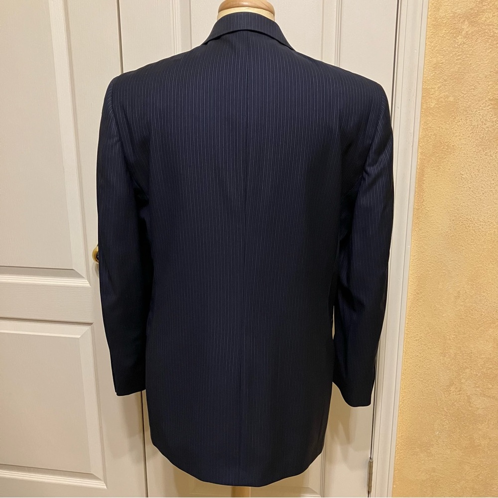 DANIEL CREMIEUX Blazer SUIT JACKET Loro Piana BLUE Pinstripe - Sz 40 R Excellent - Picture 4 of 14